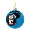 Blue Christmas tree ball ornament 8cm