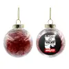 Transparent Christmas tree ball ornament with red filling 8cm