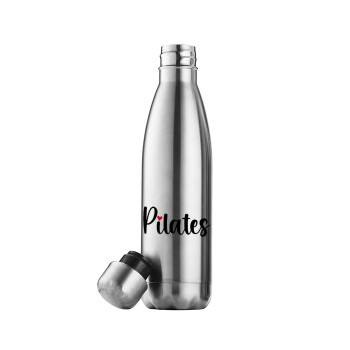 Pilates love, Μεταλλικό παγούρι θερμός Inox (Stainless steel), διπλού τοιχώματος, 500ml