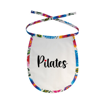 Pilates love, Σαλιάρα μωρού αλέκιαστη με κορδόνι Χρωματιστή