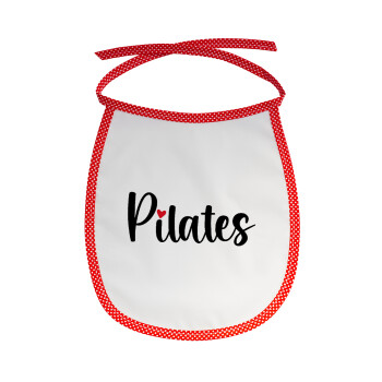 Pilates love, Σαλιάρα μωρού αλέκιαστη με κορδόνι Κόκκινη