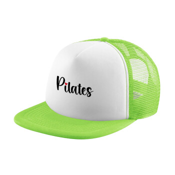 Pilates love, Καπέλο Soft Trucker με Δίχτυ Πράσινο/Λευκό