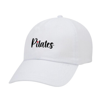 Pilates love, Καπέλο Baseball Λευκό (5-φύλλο, unisex)