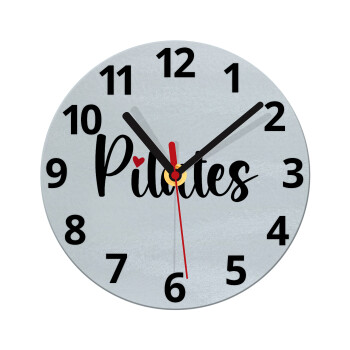 Pilates love, Ρολόι τοίχου γυάλινο (20cm)