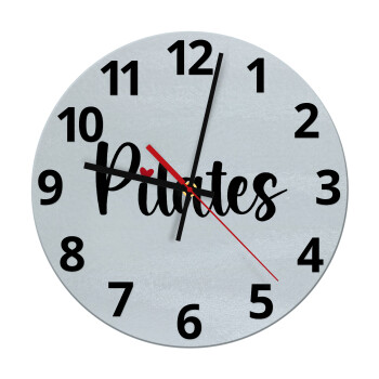Pilates love, Ρολόι τοίχου γυάλινο (30cm)