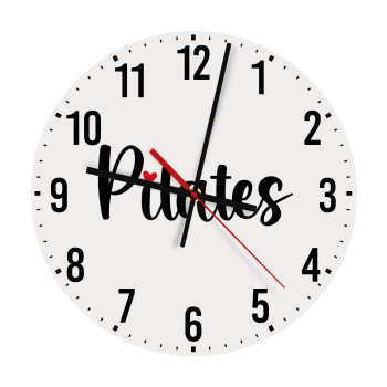 Pilates love, Ρολόι τοίχου ξύλινο (30cm)