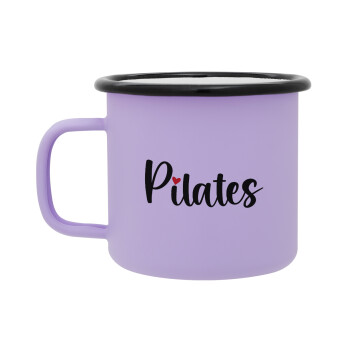 Pilates love, Κούπα Μεταλλική εμαγιέ ΜΑΤ Light Pastel Purple 360ml