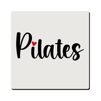 Pilates love, Τετράγωνο μαγνητάκι ξύλινο 6x6cm