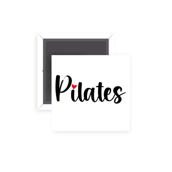 Pilates love, Μαγνητάκι ψυγείου τετράγωνο διάστασης 5x5cm