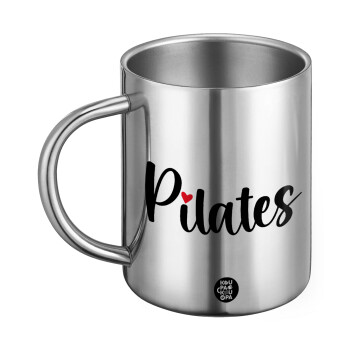 Pilates love, Ανοξείδωτη Μεταλλική Κούπα 450ml - Διπλού Τοιχώματος
