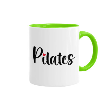 Pilates love, Mug colored light green, ceramic, 330ml
