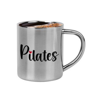 Pilates love, Double-wall metal cup for espresso (220ml)