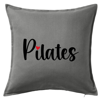 Pilates love, Sofa cushion Grey 50x50cm includes filling