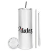 Tumbler stainless steel 600ml, with metal straw & cleaning brush