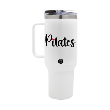 Pilates love, Mega Tumbler με καπάκι, διπλού τοιχώματος (θερμό) 1,2L