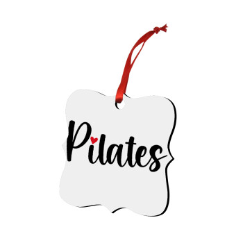 Pilates love, Στολίδι Χριστουγεννιάτικο στολίδι polygon ξύλινο 7.5cm