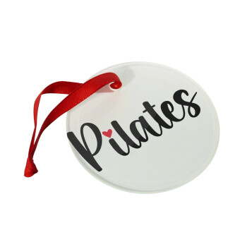 Pilates love, Χριστουγεννιάτικο στολίδι γυάλινο 9cm