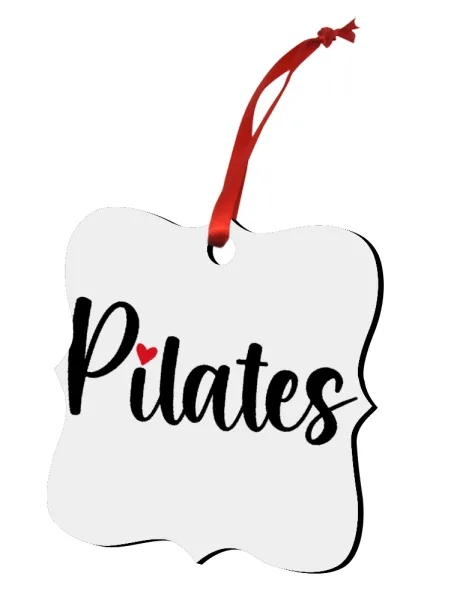 Pilates love — Στολίδι Χριστουγεννιάτικο στολίδι polygon ξύλινο 7.5cm