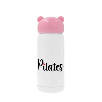 Pilates love, Pink stainless steel thermal flask, 320ml