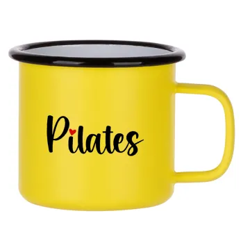 Pilates love, Κούπα Μεταλλική εμαγιέ ΜΑΤ Κίτρινη 360ml