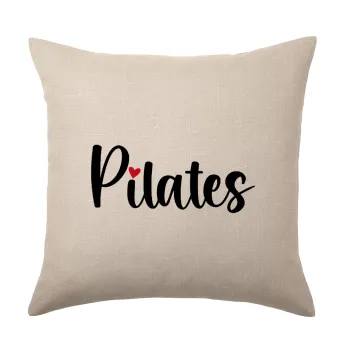 Pilates love, Μαξιλάρι καναπέ ΛΙΝΟ 40x40cm περιέχεται το  γέμισμα