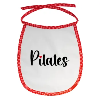 Pilates love, Σαλιάρα μωρού αλέκιαστη με κορδόνι Κόκκινη