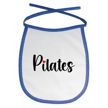 Pilates love, Σαλιάρα μωρού αλέκιαστη με κορδόνι Μπλε