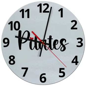 Pilates love, Ρολόι τοίχου γυάλινο (30cm)