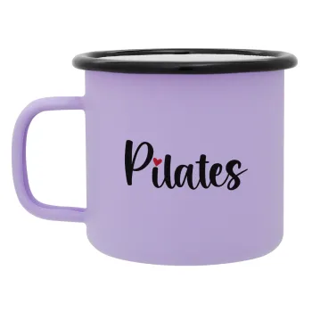 Pilates love, Κούπα Μεταλλική εμαγιέ ΜΑΤ Light Pastel Purple 360ml