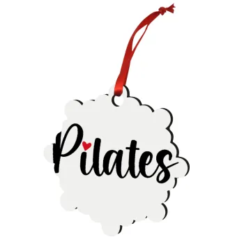 Pilates love, Christmas ornament snowflake wooden 7.5cm