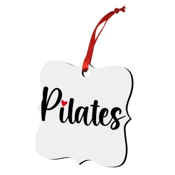 Pilates love, Christmas ornament polygon wooden 7.5cm