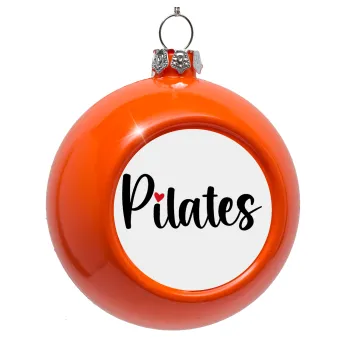 Pilates love, Στολίδι Χριστουγεννιάτικη μπάλα δένδρου Πορτοκαλί 8cm