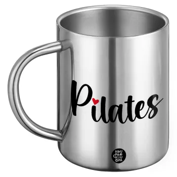 Pilates love, Ανοξείδωτη Μεταλλική Κούπα 450ml - Διπλού Τοιχώματος