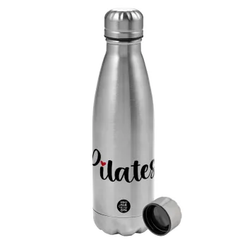 Pilates love, Metallic water bottle, stainless steel, 750ml