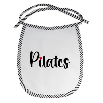 Pilates love, Σαλιάρα μωρού αλέκιαστη με κορδόνι Μαύρη