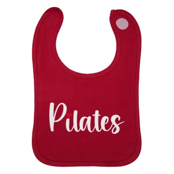 Pilates love, Σαλιάρα με Σκρατς Κόκκινη 100% Organic Cotton (0-18 months)