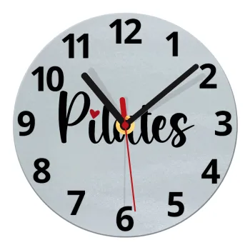 Pilates love, Ρολόι τοίχου γυάλινο (20cm)