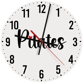 Pilates love, Ρολόι τοίχου ξύλινο (30cm)