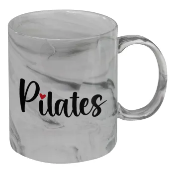 Pilates love, Mug ceramic marble style, 330ml