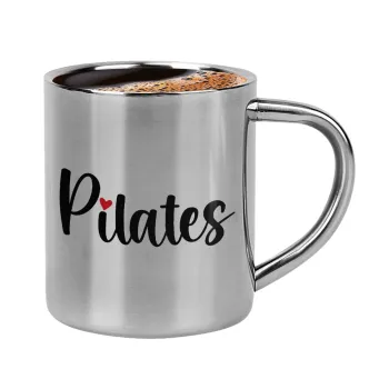 Pilates love, Double-wall metal cup for espresso (220ml)