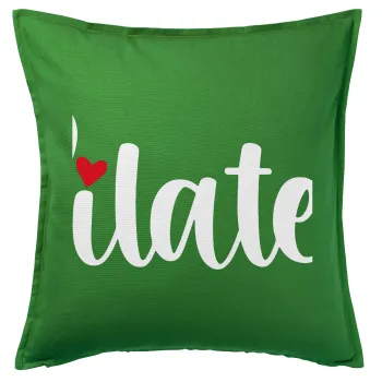 Pilates love, Sofa cushion Green 50x50cm includes filling