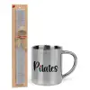 Easter Set, metallic thermal cup (300ml) & Easter aromatic flat candle (30cm) (GRAY)
