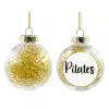 Transparent Christmas tree ball ornament with gold filling 8cm