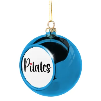 Pilates love, Blue Christmas tree ball ornament 8cm