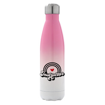 Instructor, Metal mug thermos Pink/White (Stainless steel), double wall, 500ml