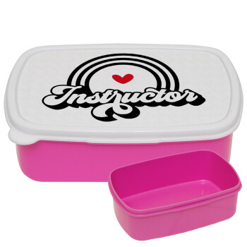 Instructor, ΡΟΖ παιδικό δοχείο φαγητού (lunchbox) πλαστικό (BPA-FREE) Lunch Βox M18 x Π13 x Υ6cm
