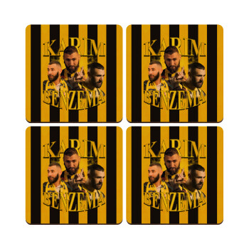 Karim Benzema, ΣΕΤ x4 Σουβέρ ξύλινα τετράγωνα plywood (9cm)