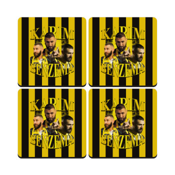 Karim Benzema, ΣΕΤ 4 Σουβέρ ξύλινα τετράγωνα (9cm)