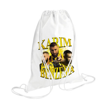 Karim Benzema, Τσάντα πλάτης πουγκί GYMBAG λευκή (28x40cm)