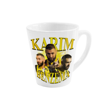 Karim Benzema, Κούπα κωνική Latte Λευκή, κεραμική, 300ml